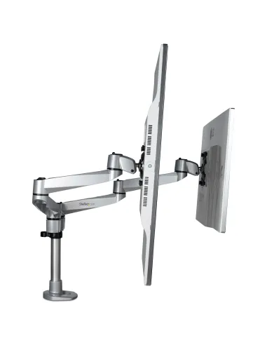 StarTech.com Brazo Articulado Prémium para Dos Monitores de hasta 27" (8Kg) - Soporte VESA de Altura Ajustable - Montaje