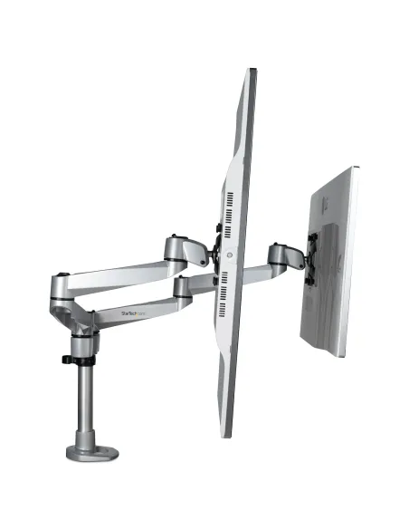 StarTech.com Brazo Articulado Prémium para Dos Monitores de hasta 27" (8Kg) - Soporte VESA de Altura Ajustable - Montaje