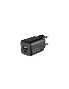 CoolBox CARGADOR GAN 25W USB-A USB-C PARED NEGRO