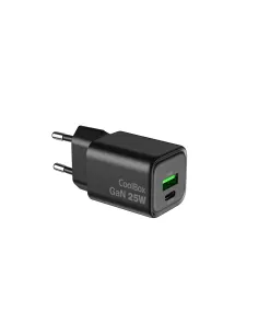 CoolBox CARGADOR GAN 25W USB-A USB-C PARED NEGRO 2