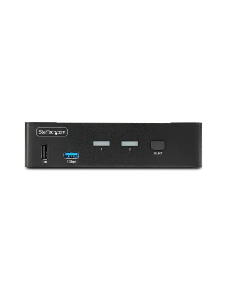 StarTech.com Switch Conmutador KVM DisplayPort de 2 Puertos - 8K60 4K144 - para Un Monitor - DP 1.4 - 2x USB 3.0 - 4x USB 2.0