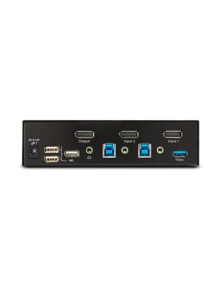 StarTech.com Switch Conmutador KVM DisplayPort de 2 Puertos - 8K60 4K144 - para Un Monitor - DP 1.4 - 2x USB 3.0 - 4x USB 2.0