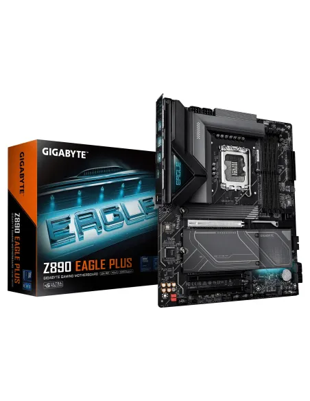 GIGABYTE Z890 EAGLE PLUS Placa Base – Compatible con procesadores Intel Core Ultra (Serie 2), VRM de 14+1+2 fases, hasta 9466