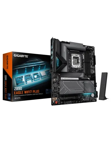 GIGABYTE Z890 EAGLE WIFI7 PLUS Placa Base – Compatible con procesadores Intel Core Ultra (Serie 2), VRM de 14+1+2 fases, hasta