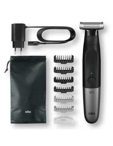 Braun Series X XT5200 Máquina de afeitar de láminas Recortadora Negro, Metálico