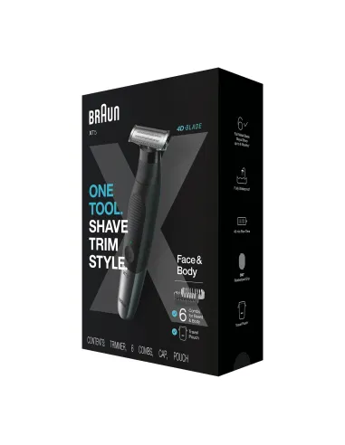 Braun Series X XT5200 Máquina de afeitar de láminas Recortadora Negro, Metálico