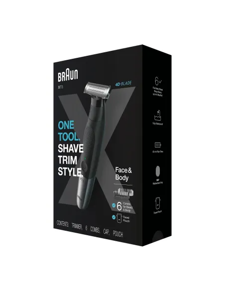 Braun Series X XT5200 Máquina de afeitar de láminas Recortadora Negro, Metálico