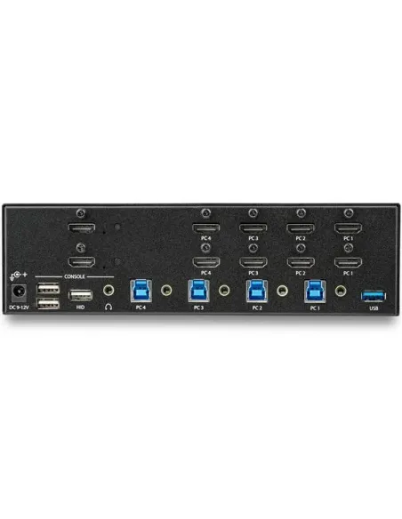 StarTech.com Switch Conmutador KVM de 4 Puertos HDMI - 4K de 30Hz - de Pantalla Doble