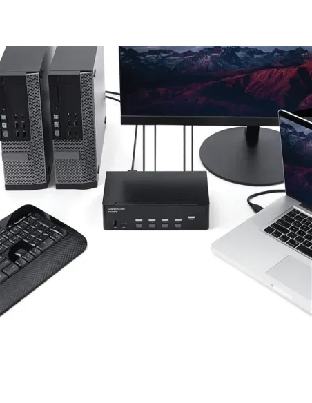 StarTech.com Switch Conmutador KVM de 4 Puertos HDMI - 4K de 30Hz - de Pantalla Doble