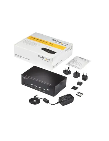 StarTech.com Switch Conmutador KVM de 4 Puertos HDMI - 4K de 30Hz - de Pantalla Doble