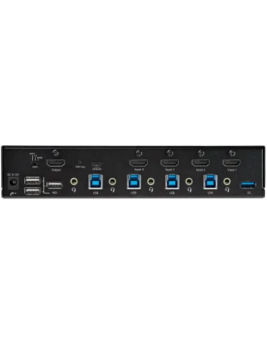 StarTech.com Switch Conmutador KVM de 4 Puertos HDMI 2.0 4K para 1 Monitor - Vídeo de 4K y 60Hz Ultra HD - HDR - Hub Ladrón USB