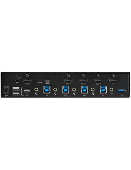 StarTech.com Switch Conmutador KVM de 4 Puertos HDMI 2.0 4K para 1 Monitor - Vídeo de 4K y 60Hz Ultra HD - HDR - Hub Ladrón USB