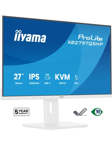 iiyama ProLite XB2797QSNP-W1 pantalla para PC 68,6 cm (27") 2560 x 1440 Pixeles Quad HD LCD Blanco