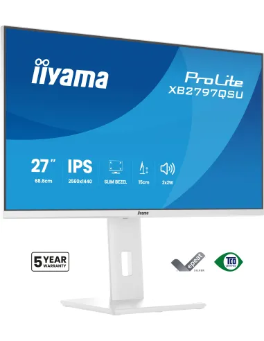 iiyama ProLite XB2797QSU-W1 pantalla para PC 68,6 cm (27") 2560 x 1440 Pixeles Quad HD LED Blanco