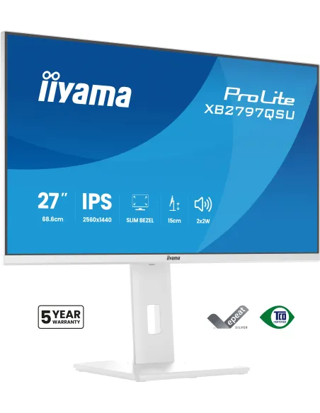 iiyama ProLite XB2797QSU-W1 pantalla para PC 68,6 cm (27") 2560 x 1440 Pixeles Quad HD LED Blanco