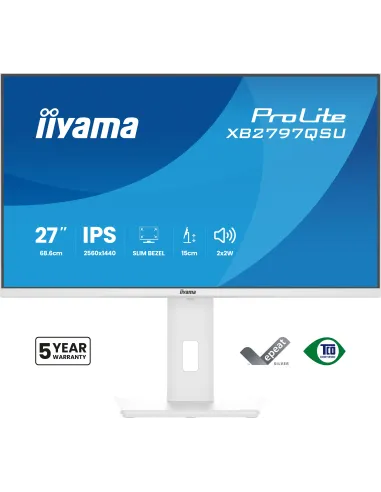 iiyama ProLite XB2797QSU-W1 pantalla para PC 68,6 cm (27") 2560 x 1440 Pixeles Quad HD LED Blanco