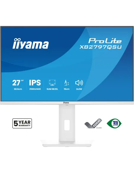 iiyama ProLite XB2797QSU-W1 pantalla para PC 68,6 cm (27") 2560 x 1440 Pixeles Quad HD LED Blanco