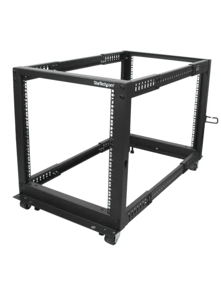 StarTech.com Rack 12U Móvil de Marco Abierto de 4 Columnas para Servidores - Rack de Cuatro Columnas de 19 Pulgadas para Equipo