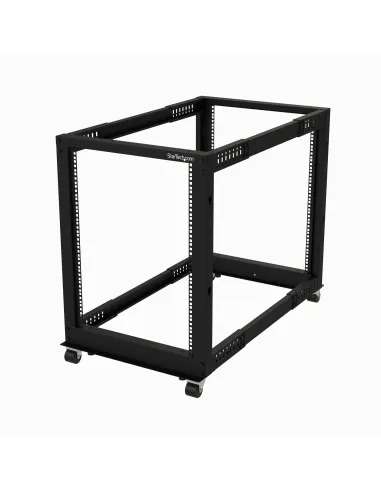 StarTech.com Rack 15U Móvil de Marco Abierto de 4 Columnas para Servidores - Rack de Cuatro Columnas de 19 Pulgadas para Equipo