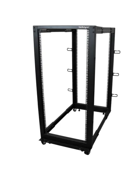 StarTech.com Rack 25U Móvil de Marco Abierto de 4 Columnas para Servidores - Rack de Cuatro Columnas 19 Pulgadas para Equipo de