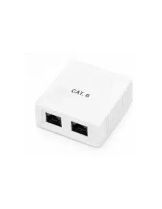 Roseta de superficie phasak cat 6 utp caja 2 puertos hembra rj45