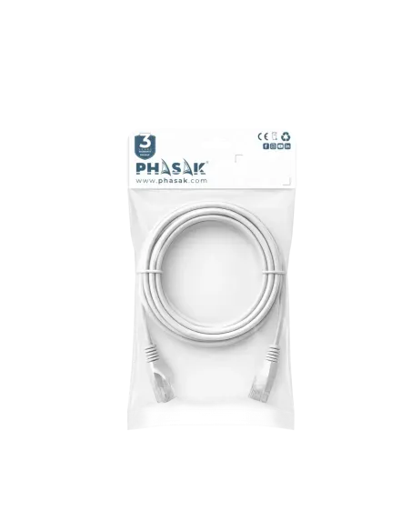 Cable red phasak latiguillo rj45 utp cat6 3m gris phk 1603