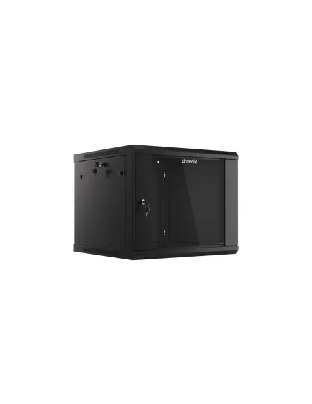 Armario rack phoenix 9u 600x600x501 auto - ensamblado 19'' hasta 60 kg negro