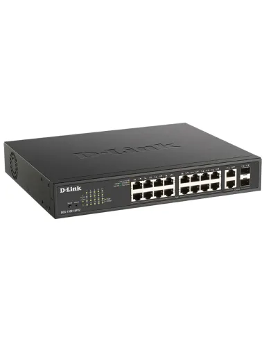 D-Link DGS-1100-18PV2 switch Gestionado L2 Gigabit Ethernet (10 100 1000) Energía sobre Ethernet (PoE) 1U Negro