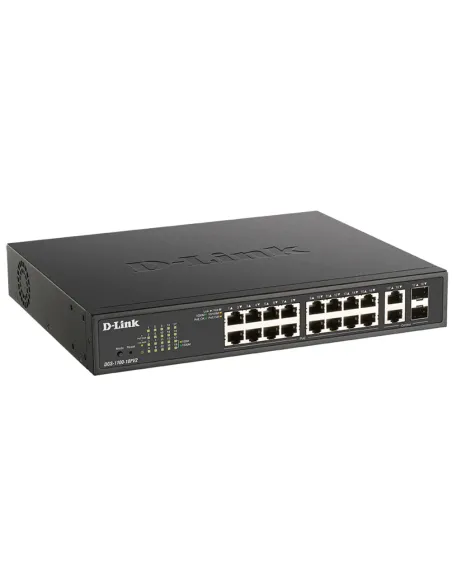 D-Link DGS-1100-18PV2 switch Gestionado L2 Gigabit Ethernet (10 100 1000) Energía sobre Ethernet (PoE) 1U Negro