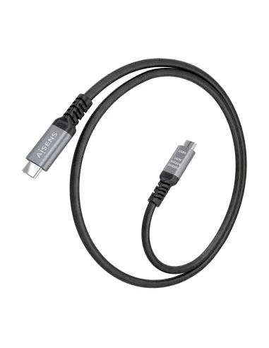 AISENS Cable USB4 Gen3x2 Aluminio 40Gbps 8K@60Hz 5A 48V 240W E-Mark, Tipo USB-C M-USB-C M, Negro, 1.0m