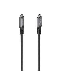 AISENS Cable USB4 Gen3x2 Aluminio 40Gbps 8K@60Hz 5A 48V 240W E-Mark, Tipo USB-C M-USB-C M, Negro, 1.5m