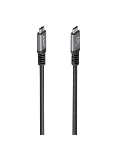 AISENS Cable USB4 Gen3x2 Aluminio 40Gbps 8K@60Hz 5A 48V 240W E-Mark, Tipo USB-C M-USB-C M, Negro, 1.5m