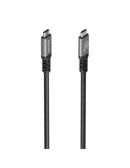 AISENS Cable USB4 Gen3x2 Aluminio 40Gbps 8K@60Hz 5A 48V 240W E-Mark, Tipo USB-C M-USB-C M, Negro, 1.5m
