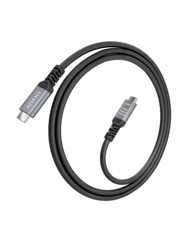 AISENS Cable USB4 Gen3x2 Aluminio 40Gbps 8K@60Hz 5A 48V 240W E-Mark, Tipo USB-C M-USB-C M, Negro, 1.5m