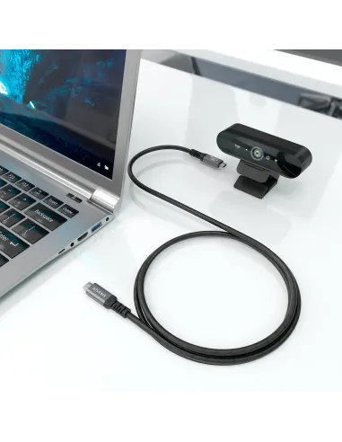 AISENS Cable USB4 Gen3x2 Aluminio 40Gbps 8K@60Hz 5A 48V 240W E-Mark, Tipo USB-C M-USB-C M, Negro, 1.5m