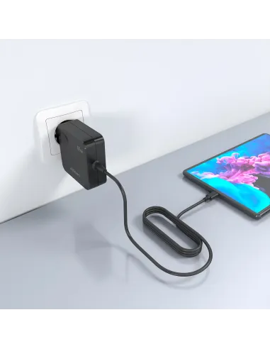 AISENS Cargador 65W PD3.0 1xUSB-C 1.5m, Negro
