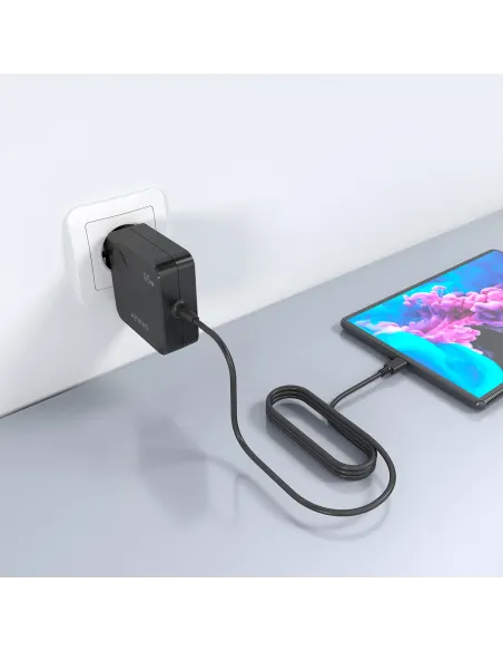 AISENS Cargador 65W PD3.0 1xUSB-C 1.5m, Negro
