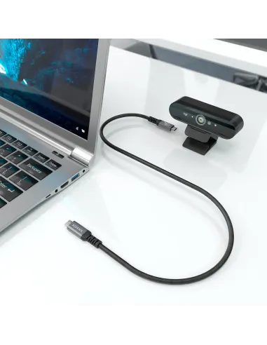 AISENS Cable USB4 Gen3x2 Aluminio 40Gbps 8K@60Hz 5A 48V 240W E-Mark, Tipo USB-C M-USB-C M, Negro, 0.5M