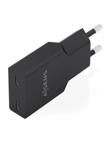 AISENS Cargador Ultra Delgado GaN 30W, 2xUSB-C PD3.0, Negro
