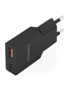 AISENS Cargador Ultra Delgado GaN 30W, 1xUSB-C PD3.0 QC4.0, 1xUSB-A QC3.0, Negro 2