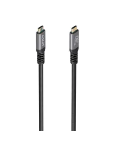 AISENS Cable USB 3.2 Gen2x2 Aluminio 20Gbps 8K@30Hz 5A 100W E-Mark, Tipo USB-C M-USB-C M, Negro, 3.0m