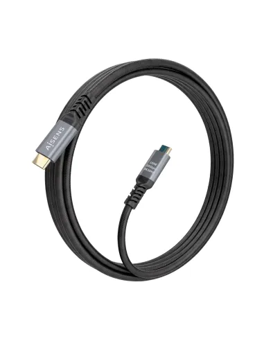 AISENS Cable USB 3.2 Gen2x2 Aluminio 20Gbps 8K@30Hz 5A 100W E-Mark, Tipo USB-C M-USB-C M, Negro, 3.0m
