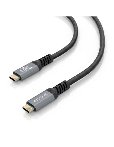 AISENS Cable USB 3.2 Gen2x2 Aluminio 20Gbps 8K@30Hz 5A 100W E-Mark, Tipo USB-C M-USB-C M, Negro, 3.0m