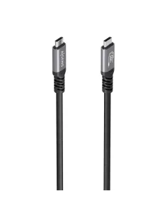 AISENS Cable USB 3.2 Gen2 Aluminio 10Gbps 8K@30Hz 5A 100W E-Mark, Tipo USB-C M-USB-C M, Negro, 4.0m