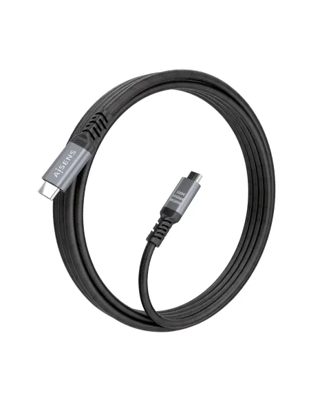 AISENS Cable USB 3.2 Gen2 Aluminio 10Gbps 8K@30Hz 5A 100W E-Mark, Tipo USB-C M-USB-C M, Negro, 4.0m