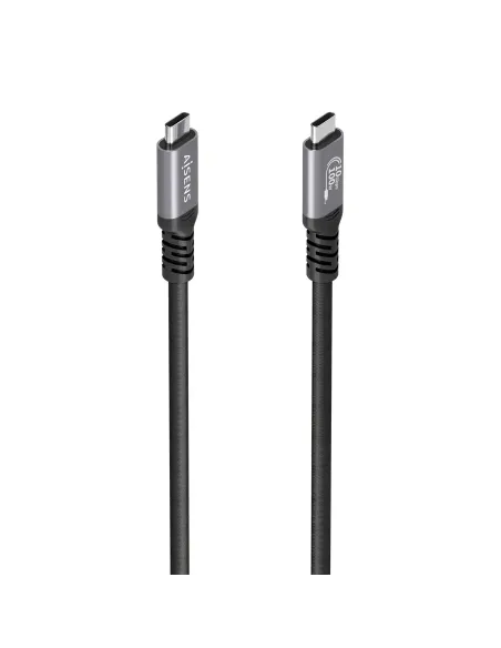 AISENS Cable USB 3.2 Gen2 Aluminio 10Gbps 8K@30Hz 5A 100W E-Mark, Tipo USB-C M-USB-C M, Negro, 5.0m