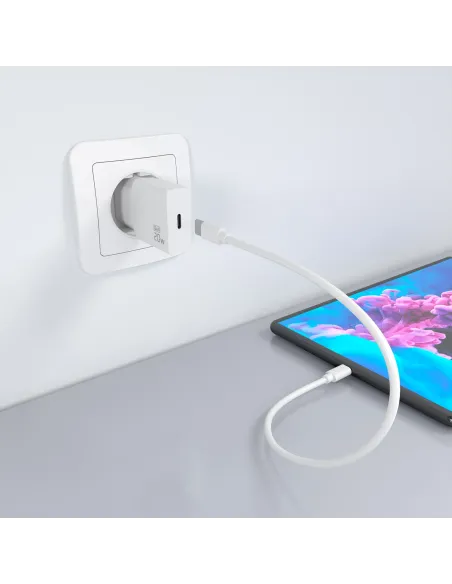 AISENS Cargador Ultra Delgado GaN 20W, 1xUSB-C PD3.0, Blanco