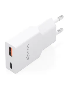 AISENS Cargador Ultra Delgado GaN 30W, 1xUSB-C PD3.0 QC4.0, 1xUSB-A QC3.0, Blanco 2