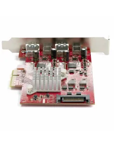 StarTech.com Tarjeta PCIe de 4 Puertos USB - Tarjeta de Expansión PCI Express USB de 10Gbps con 2 Controladores - 2 Puertos 2