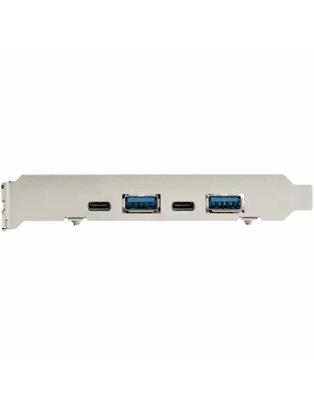StarTech.com Tarjeta PCIe de 4 Puertos USB - Tarjeta de Expansión PCI Express USB de 10Gbps con 2 Controladores - 2 Puertos